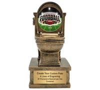 Decade Awards Action piedistallo Fantasy Football Gold Toilet Trophy - Premio FFL Last Place Award - Personalizza ora (FFL-7 pollici)