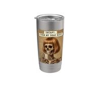 Decaf Over My Dead Body Skeleton Coffee Lover Bicchiere termico in acciaio inox doppia parete