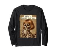 Decaf Over My Dead Body Skeleton Coffee Lover Maglia a Manica