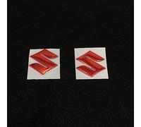 DECAIK 2 Pezzi Adesivo Emblema Logo Auto per Suzuki, Decorazione della Decalcomania Dell'autoadesivo del Distintivo del Logo Dell'auto, Auto Accessori,B Red