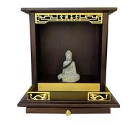 DECAKE Altare del Buddha, mensola, santuario, Tavolo in Legno massello, Tavolo da Meditazione con Spazio di archiviazione e tavoli per Il culto per l'arredamento della casa (Marrone, 14,9