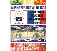 DECAL ALPINE RENAULT A 110 1800 J-P.MANZAGOL TOUR DE CORSE 1977 DnF (04)