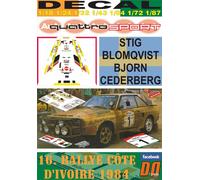 DECAL AUDI QUATTRO SPORT HB S. BLOMQVIST R. COTE D´IVOIRE 1984 WINNER (04)