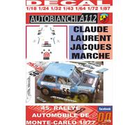 DECAL AUTOBIANCHI A112 ABARTH C. LAURENT R. MONTECARLO 1977 19th (04)