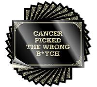 Decal & Cancer Picked The Wrong B*tch divertente vinile adesivo per auto - Adesivi per tazze per bicchieri impermeabili (8 x 12 cm, 10 pezzi)