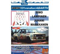 DECAL FIAT 131 ABARTH SIMO LAMPINEN 1000 LAKES R. 1978 5th (04)