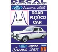 DECAL FORD ESCORT MKI MEXICO ROAD CAR BLUE (04)