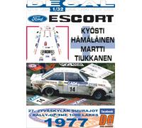 DECAL FORD ESCORT RS 1800 KYOSTI HAMALAINEN 1000 LAKES R. 1977 WINNER (04)