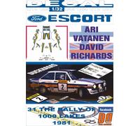 DECAL FORD ESCORT RS 1800 MKII A.VATANEN 1000 LAKES R. 1981 WINNER (04)