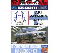 DECAL FORD ESCORT RS 1800 MKII A.VATANEN CRITERIUM MOLSON QUEBEC 1977 DnF (04)