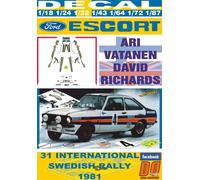 DECAL FORD ESCORT RS 1800 MKII A.VATANEN SWEDISH R. 1981 2nd (04)