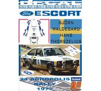 DECAL FORD ESCORT RS 1800 MKII B.WALDEGARD ACROPOLIS R. 1977 WINNER (04)