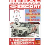DECAL FORD ESCORT RS 1800 MKII B.WALDEGARD R.MONTECARLO 1979 2nd (04)