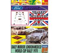 DECAL FORD ESCORT TWIN CAM J.GREAVES R.LONDON-MEXICO 1970 8th (04)