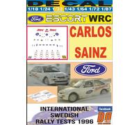 DECAL FORD ESCORT WRC CARLOS SAINZ SWEDISH RALLY TEST 1996 (04)