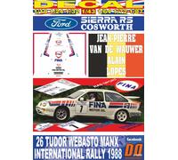DECAL FORD SIERRA RS COSWORTH J.VAN DE WAUWER MANX R. 1988 11th (04)