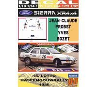 DECAL FORD SIERRA SR 4x4 J-C.PROBST HASPENGOUWRALLY 1986 11th (04)