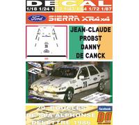 DECAL FORD SIERRA XR4x4 JEAN-CLAUDE PROBST BOUCLES DE SPA 1986 WINNER (04)