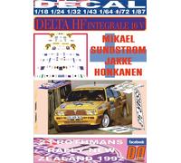 DECAL LANCIA DELTA HF INTEGRALE M.SUNDSTROM R.NEW ZEALAND 1992 4th (04)