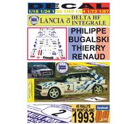 DECAL LANCIA DELTA HF INTEGRALE P. BUGALSKI R. MONT-BLANC 1993 WINNER (04)