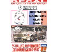 DECAL MERCEDES 190 E 2.3 16V B. DARNICHE R. MONTECARLO 1987 DnF (04)
