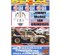 DECAL MG METRO 6R4 ROTHMANS J.MCRAE CIRCUIT OF IRELAND 1986 DnF (04)