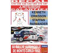 DECAL MITSUBISHI GALANT VR-4 K. ERIKSSON R. MONTECARLO 1992 DnF (04)