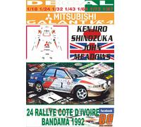 DECAL MITSUBISHI GALANT VR-4 K.SHINOZUKA R.COTE D´IVOIRE 1992 WINNER (04)