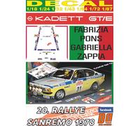 DECAL OPEL KADETT GT/E F. PONS R. SANREMO 1978 9th (04)
