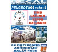 DECAL PEUGEOT 205 T16 E2 T.SALONEN ACROPOLIS R. 1985 WINNER (04)