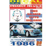 DECAL PEUGEOT 205 T16 E2 T.SALONEN TOUR DE CORSE 1986 DnF (04)