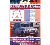 DECAL RENAULT 5 ALPINE DIDIER AURIOL RALLY DES GARRIGUES 1983 (04)
