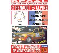 DECAL RENAULT 5 ALPINE J. RAGNOTTI R. MONTECARLO 1979 11th (04)