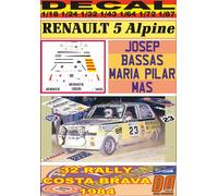 DECAL RENAULT 5 ALPINE JOSEP BASSAS R.COSTA BRAVA 1984 DnF (04)