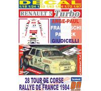 DECAL RENAULT 5 TURBO A-P FRANCESCHI TOUR DE CORSE 1984 DnF (04)