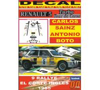 DECAL RENAULT 5 TURBO "Tour de Corse" C.SAINZ R. EL CORTE INGLES 1985 WINNE (04)