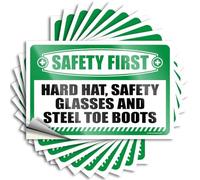 Decal & Safety First Hard Hat, occhiali di sicurezza e stivali con punta in acciaio, paraurti magnetico adesivo per decorazione stravagante da parete, adesivi per auto familiari per finestrini