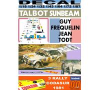DECAL TALBOT SUNBEAM LOTUS G.FREQUELIN R.CODASUR 1981 WINNER (04)