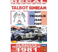 DECAL TALBOT SUNBEAM LOTUS G.FREQUELIN R.MONTECARLO 1981 2nd (04)
