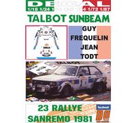 DECAL TALBOT SUNBEAM LOTUS G.FREQUELIN R.SANREMO 1981 DnF (04)