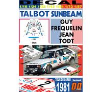DECAL TALBOT SUNBEAM LOTUS G. FREQUELIN TOUR DE CORSE 1981 2nd (04)