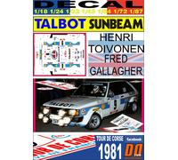 DECAL TALBOT SUNBEAM LOTUS HENRI TOIVONEN TOUR DE CORSE 1981 DnF (04)