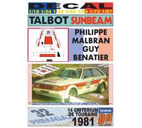 DECAL TALBOT SUNBEAM LOTUS PHILIPPE MALBRAN CRITERIUM DE TOURAINE 1981 (04)