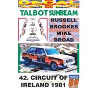 DECAL TALBOT SUNBEAM LOTUS R. BROOKES C. OF IRELAND 1981 3rd (04)