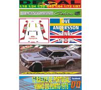 DECAL TOYOTA CELICA 2000 GT O.ANDERSSON R. PORTUGAL 1978 4th (04)