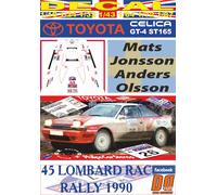 DECAL TOYOTA CELICA GT4 ST165 M.JONSSON RAC R. 1990 4th (04)