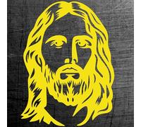 Decalart 1 Adesivo GESU' di Nazaret Sticker per Camion Tuning Auto Carrozzeria adesivi portafortuna lunghi viaggi varie misure-colori L277 (025 Giallo, 55 x 41 cm)