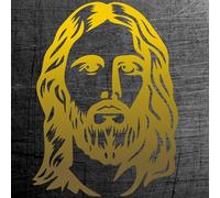 Decalart 1 Adesivo GESU' di Nazaret Sticker per Camion Tuning Auto Carrozzeria adesivi portafortuna lunghi viaggi varie misure-colori L277 (091 Oro, 55 x 41 cm)