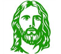 Decalart 1 Adesivo GESU' di Nazaret Sticker per Camion Tuning Auto Carrozzeria adesivi portafortuna lunghi viaggi varie misure-colori L277 (064 Verde Lime, 35 x 26 cm)