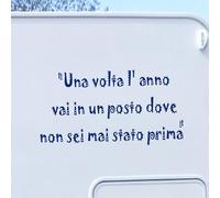 Decalart Kit 1 adesivo camper caravan van (PEZZI 1) Dim. 55 x 29 cm frase "Una volta l'anno vai in un posto dove non sei mai stato prima" decalcomanie per camper L214 (049 Blu Royal)